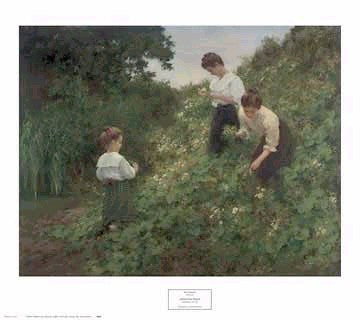 Flower Girls by Herman Seeger | 31 3/8 x 35 1/4 Fine Art Print