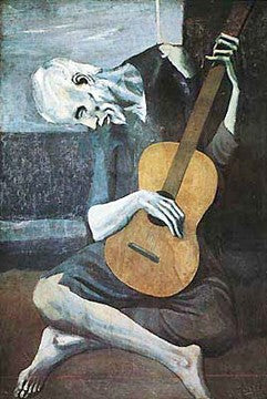 The Old Guitarist by Pablo Picasso | 34 x 25 Fine Art Print