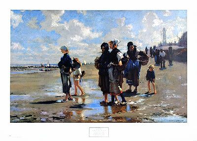 Oyster Gatherers at Cancale by John Singer Sargent | 27 1/4 x 38 Ar
