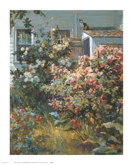 A Backyard Garden by Abbott Fuller Graves | 32 x 26 Fine Art Print