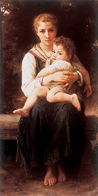 The Two Sisters by William-Adolphe Bouguereau | 28 x 16 Fine Art Print