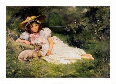 Girl with her Pet by Arthur Dampler | 18 x 26 Fine Art Print