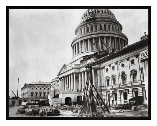 Framed Art US Capitol Building Unfinished, 1863 16 x 20