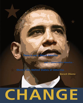 Framed Art Obama: Change 20 x 16