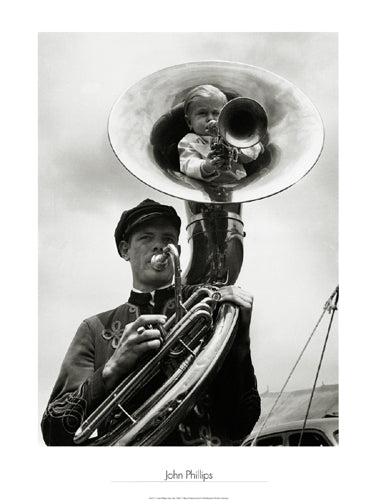 Young Trumpeter in Tuba, New York, 1940 by John Phillips