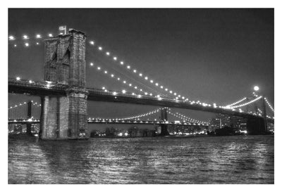 Brooklyn Bridge and Manhattan Bridge, Night by Phil Maier