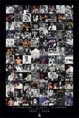 Framed Art Muhammad Ali Montage Commemorative 36 x 24