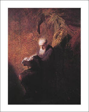 Philosopher Reading by Rembrandt van Rijn | 28 x 22 Fine Art Print