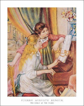 Two Girls at the Piano by Pierre-Auguste Renoir | 28 x 22 Fine Art Print