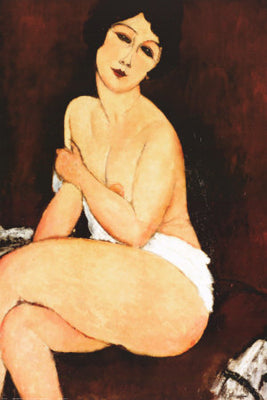 Nude Sitting on a Sofa (The Beautiful Romanian) by Amedeo Modigliani