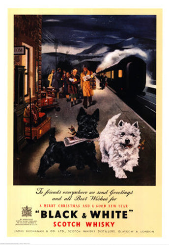 Black & White Scotch Whisky (Scottie) Wall Art | 51 1/4 x 35 1/2 Art