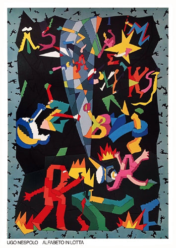 Alfabeto in Lotta by Ugo Nespolo | 33 7/8 x 24 Fine Art Print