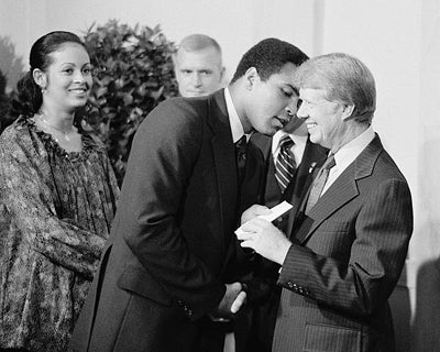 Framed Art Muhammad Ali and President Jimmy Carter, Washington DC, 1977 by McM...