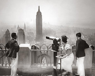 Framed Art Empire State Building & Manhattan Skyline from Rockefeller Center, ...