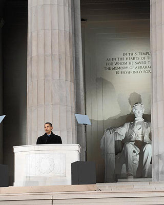 Framed Art President Barack Obama at Lincoln Memorial, 2009 by McMahan Photo A...