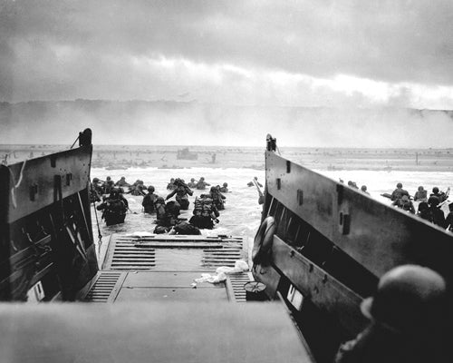 Framed Art US Troops at Omaha Beach, Normandy, France, D-Day, 1944 by McMahan ...