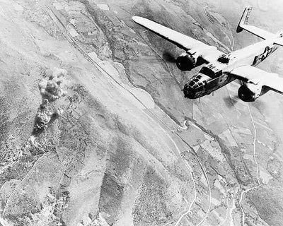 Framed Art B-25 Bomber Bombing Tivoli, Outside Rome, Italy, WWII by McMahan Ph...