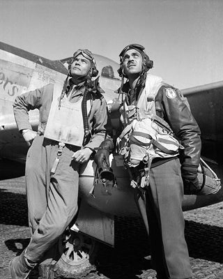 Framed Art Tuskegee Airman Col. Benjamin O. Davis, Ramitelli, Italy, WWII by M...