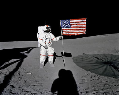 Framed Art Apollo 14 Astronaut Alan Shepard on the Moon, February 5, 1971 by M...