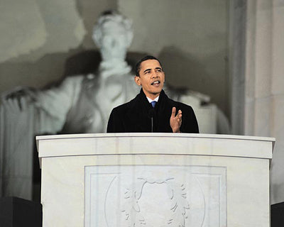 Framed Art President-Elect Barack Obama, Lincoln Memorial Speech, January 18, ...