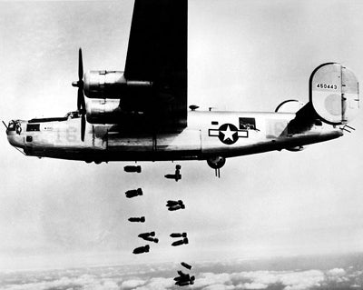 Framed Art B-24 Liberator Bombing Muhldorf, Germany, 1945 by McMahan Photo Arc...