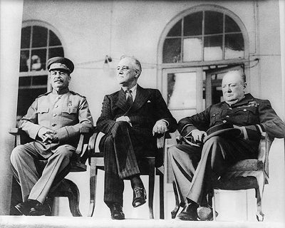 President Franklin D. Roosevelt, Winston Churchill, and Joseph Stal