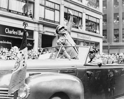 Framed Art General Dwight D. Eisenhower in Parade, 1945 by McMahan Photo Archive