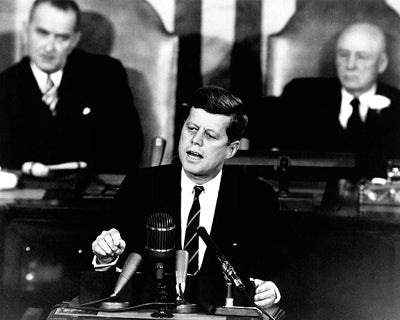 Framed Art President John F. Kennedy 'Man on the Moon' Speech Before Congress,...