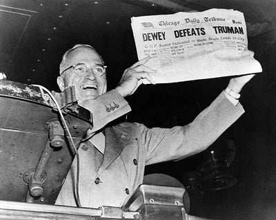President-Elect Harry S. Truman with 'Dewey Defeats Truman' Newspap