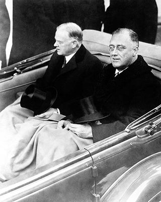 Framed Art President-Elect Franklin D. Roosevelt and President Herbert Hoover ...
