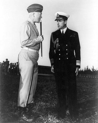 Framed Art General George S. Patton and Lord Mountbatten, Camp Anfa, 1943 by M...