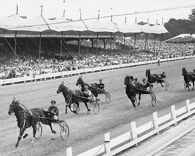 Framed Art Horse Harness Racing at Hambletonian Stakes, Goshen, NY, 1948 by Mc...