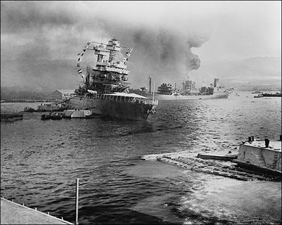 Framed Art USS Neosho, Pearl Harbor Attack, December 7, 1941 by McMahan Photo ...