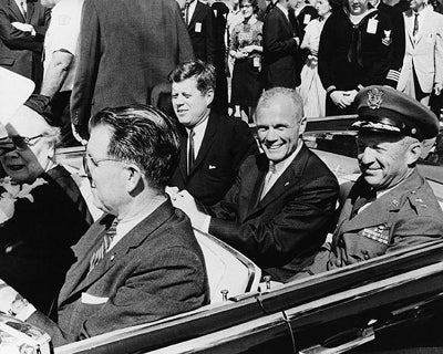 Framed Art John Glenn and President John F. Kennedy in Parade Car, Cocoa Beach...