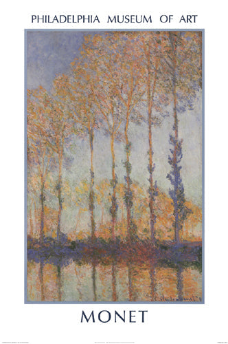 Framed Art Poplars on the Bank of the Epte River, 1891 by Claude Monet