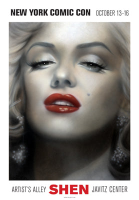 Marilyn, Red Lips by Shen | 20 x 13 7/8 Fine Art Print