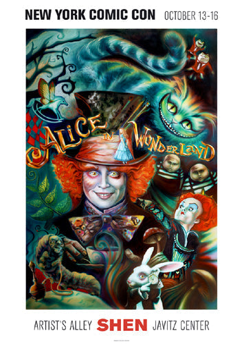 Framed Art Alice in Wonderland by Shen | 20 x 13 7/8