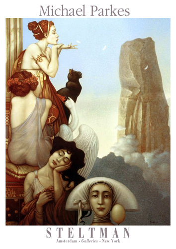 Framed Art Four Feathers by Michael Parkes | 33 3/8 x 23 5/8