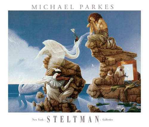 Framed Art Swan Lake by Michael Parkes | 27 ½ x 31 ½