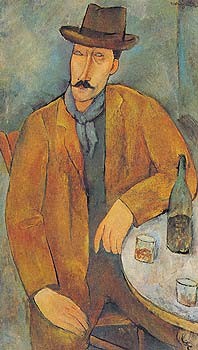 Man with a Wine Glass by Amedeo Modigliani | 27 x 20 Fine Art Print