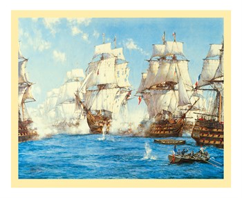 Framed Art The Battle of Trafalgar by Montague Dawson | 27 x 33