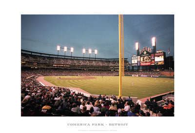 Framed Art Comercia Park, Detroit by Ira Rosen | 13 x 19