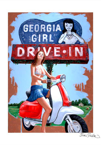 Framed Art Georgia Girl (Drive-In) by Jason Stillman | 20 x 14