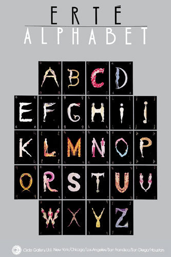 Framed Art Alphabet (Silver) by Erté - Romain de Tirtoff | 36 x 24