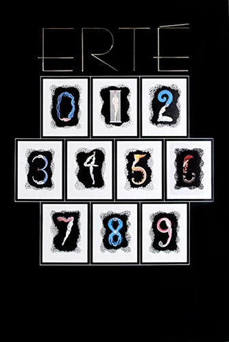 Framed Art Numbers (Black) by Erté - Romain de Tirtoff | 36 x 24