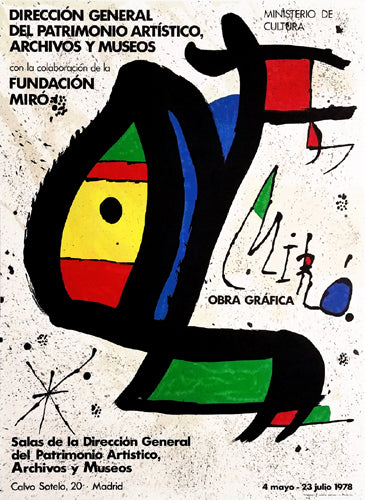 Framed Art Obra Grafica, 1978 by Joan Miró | 27 ½ x 20