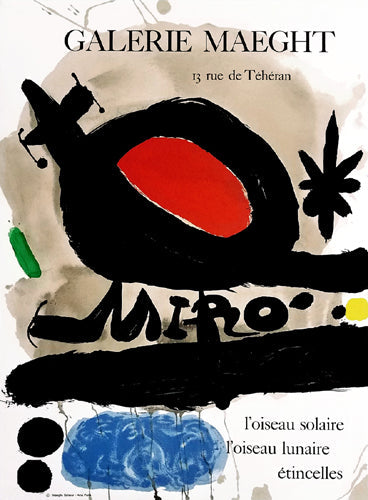 Framed Art L'Oiseau Solaire, L'Oiseau Lunaire, Etincelles by Joan Miró