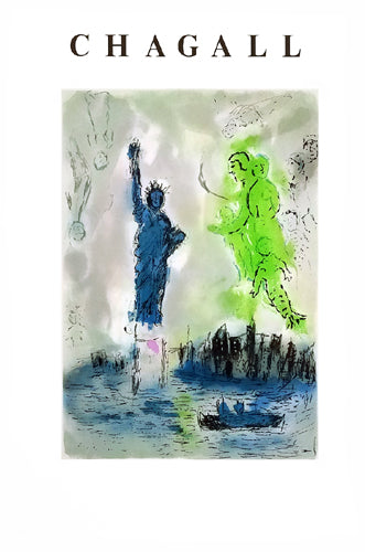 Framed Art Statue of Liberty by Marc Chagall | 35 x 23