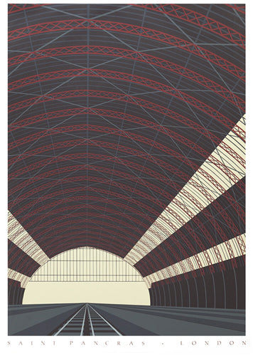 Framed Art Saint Pancras, London by Neil Gower | 35 3/8 x 25 1/8