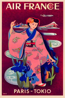 Air France by Yasse Tabuchi | 20 1/2 x 14 1/2 Fine Art Print